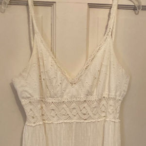 BCBGMaxAzria White Bohemian Lace Maxi Dress